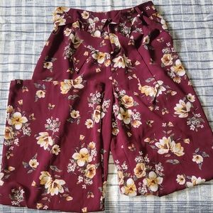 Burgundy/Maroon Wide Leg Pants